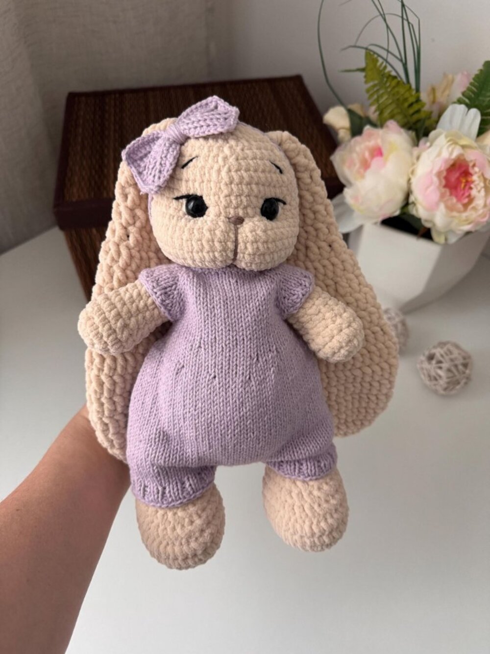 Handmade Crochet Bunny Amigurumi Plush Toy, Soft Knit, Nursery Decor, Keepsake - Picture 3 of 6